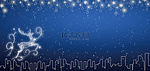 圣诞节麋鹿星光蓝色梦幻简约圣诞海报背景