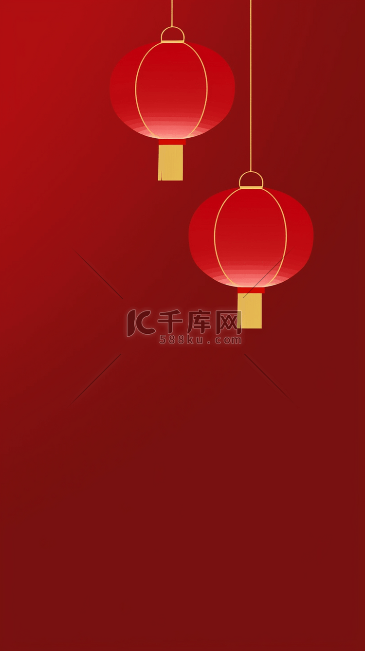 国风灯笼红色新年喜庆灯笼背景图片免费下载_海报banner/高清大图_千库网(图片编号6575974)