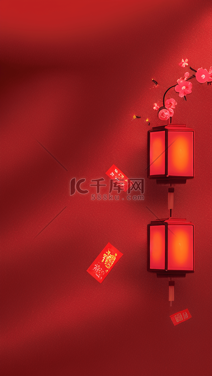 国风灯笼红色新年喜庆灯笼背景图片免费下载_海报banner/高清大图_千库网(图片编号6575985)