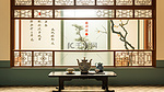 中式装饰茶室窗户1