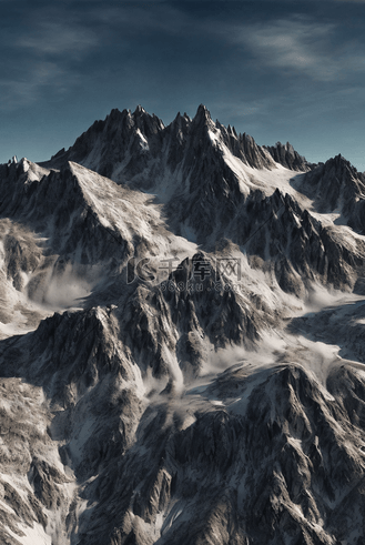 寒冷冬季高山山脉风景图29高清图片