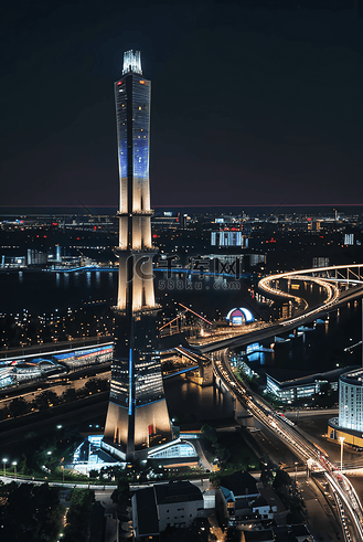 城市高楼建筑夜景图62摄影图