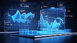 蓝色商业数据分析和金融科技立体背景图13