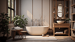 3D立体家庭浴室简约图片背景图2