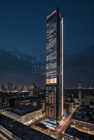 城市夜晚高楼建筑摄影照片7