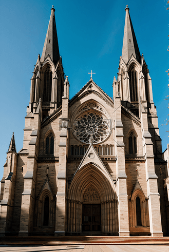 复古又神圣的西方教堂摄影图