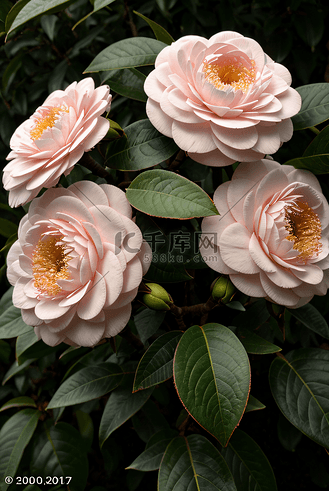 园艺花卉植物山茶花摄影照片