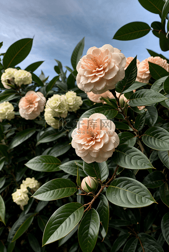 园艺花卉植物山茶花摄影配图