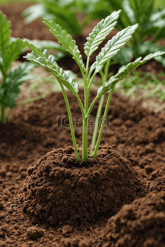 泥土里的黄豆芽图片素材_春天泥土里的植物发芽摄影图