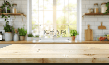 模糊窗户木质展台桌面空场景电商产品摄影
