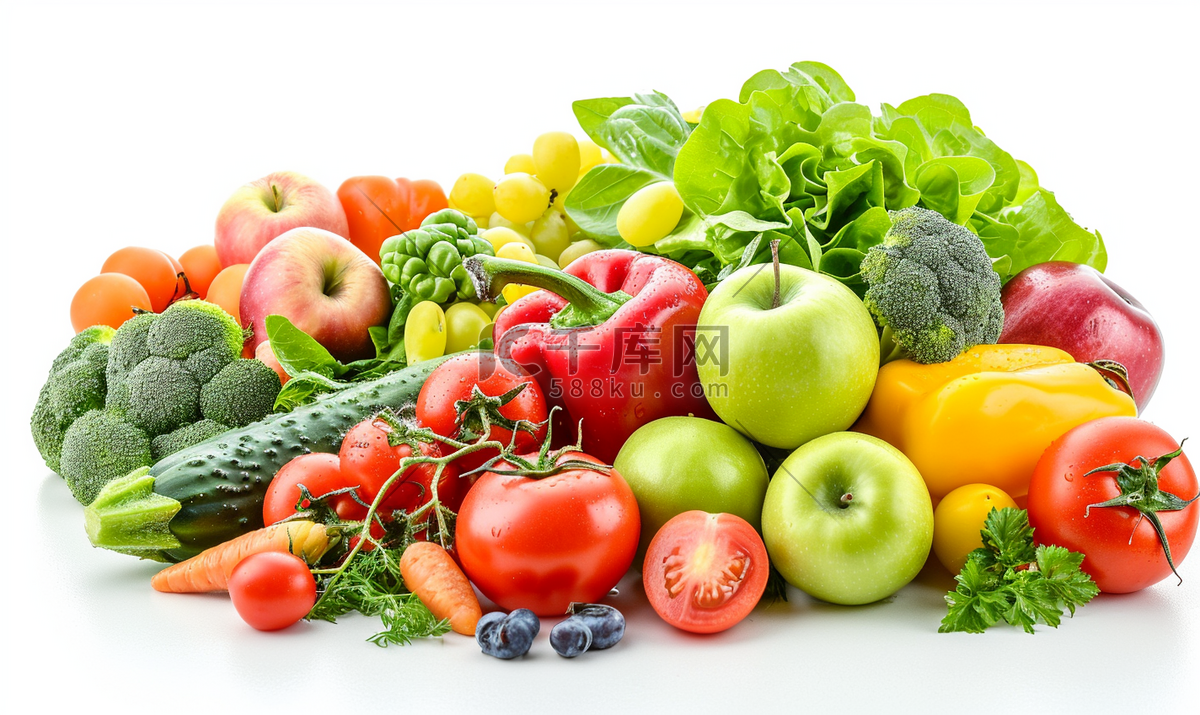 不同水果和蔬菜的蔬菜水果堆高清摄影大图-千库网