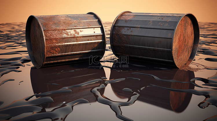 向下箭头显示两个桶的 3d 漏油背景图片免费下载_海报banner/高清大图_千库网(图片编号6705366)
