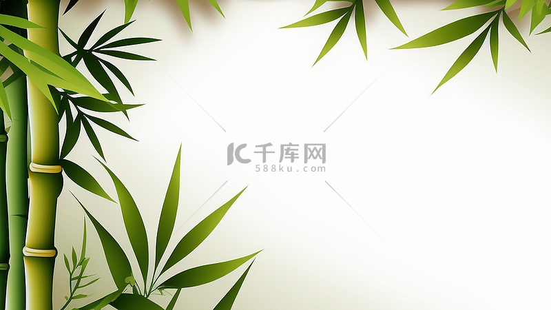 竹子白色竹叶装饰背景图片免费下载_海报banner/高清大图_千库网(图片编号6648172)