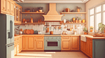 厨房装修家居商业暖色系背景图