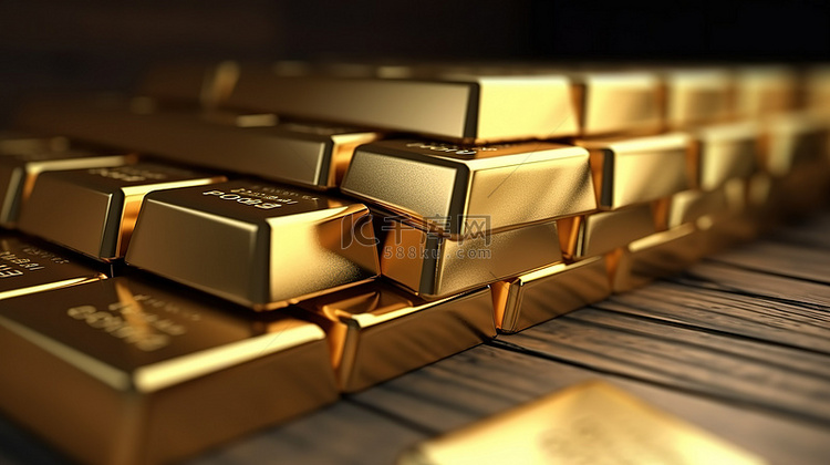 网站 3d 渲染金条的黄金交易插图背景图片免费下载_海报banner/高清大图_千库网(图片编号6835815)