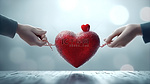 情人节是慷慨和感情的象征，强调健康保险3D渲染的重要性