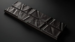 光滑光滑的黑巧克力棒，深色表面 3D 渲染上带有箔纸包裹