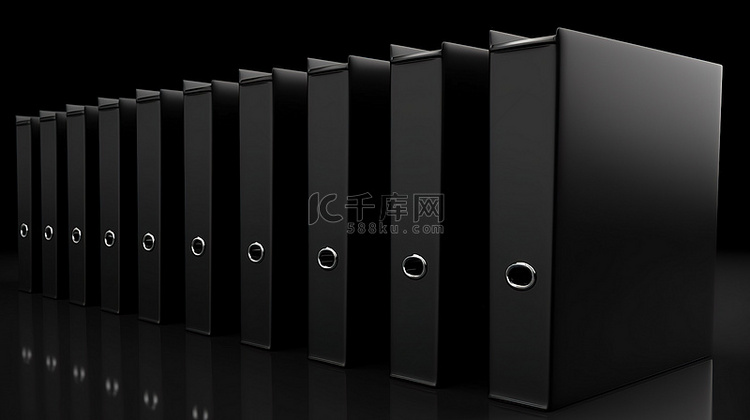 时尚黑色办公文件夹的 3D 插图背景图片免费下载_海报banner/高清大图_千库网(图片编号6765499)