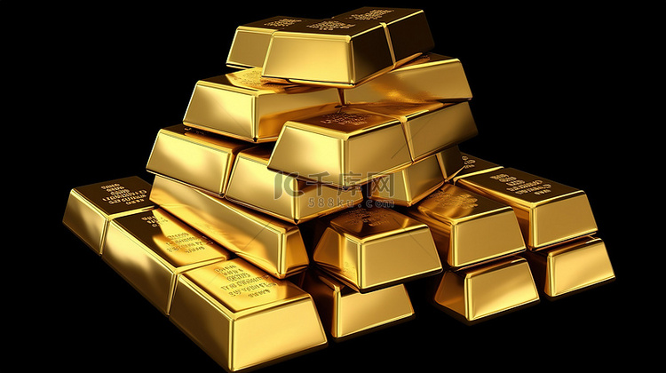 3d 渲染中逼真的金条堆栈背景图片免费下载_海报banner/高清大图_千库网(图片编号6705103)