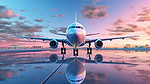 飞机旅程背景图的 3D 渲染