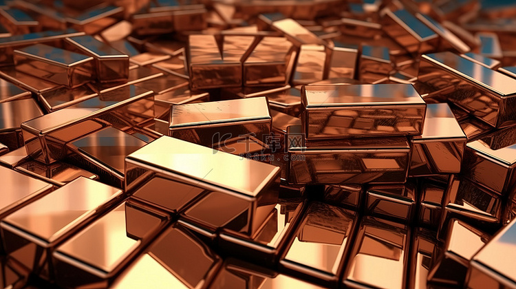 3d 渲染铜锭背景图片免费下载_海报banner/高清大图_千库网(图片编号6851232)