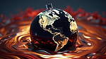 从地球地球上出现的油流由 NASA 绘制的 3D 渲染图，描绘了美洲地区石油工业的业务