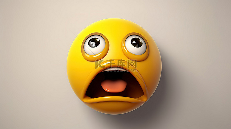 3D emoji 设计中的焦虑表情背景图片免费下载_海报banner/高清大图_千库网(图片编号6790965)