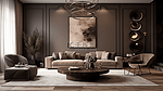 沙发茶几装饰画绿植客厅装修效果图