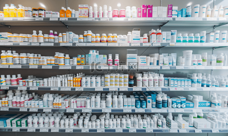 药店货架药品展示高清摄影大图-千库网