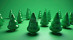 3d 渲染的绿色树荫下的圣诞树图标