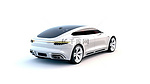 未来的混合动力跑车一款高级概念车，采用先进的环保技术，3D 呈现白色