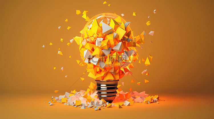 3D 插图展示创新思维和创造力背景图片免费下载_海报banner/高清大图_千库网(图片编号6866727)