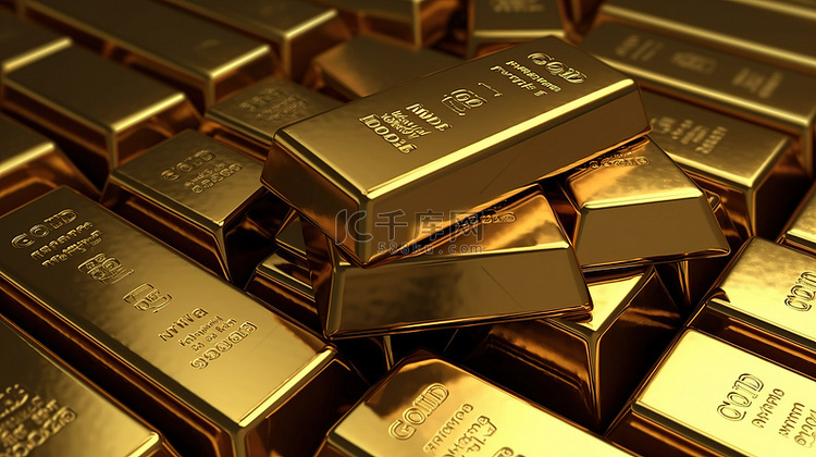 闪闪发光的金条的富裕投资的 3D 渲染背景图片免费下载_海报banner/高清大图_千库网(图片编号6862273)