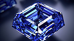 蓝色蓝宝石宝石的阿斯彻切割 3D 渲染