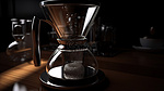 美丽的玻璃滴滤式咖啡机的 3D 插图