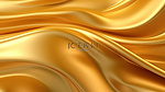 铂金缎面料上的抽象金色波浪线纹理奢华的 3D 渲染