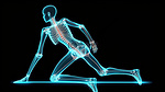 突出脊柱 3D 渲染女性医学人物的瑜伽姿势
