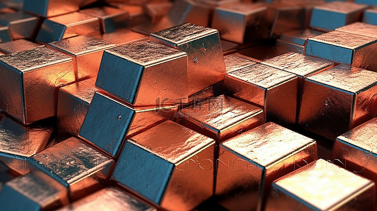 3D 渲染方形铜锭背景图片免费下载_海报banner/高清大图_千库网(图片编号6823294)