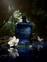 森林光照花卉男士香水摄影广告背景