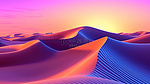 沙漠上令人惊叹的阿拉伯日落令人惊叹的 3D 光栅插图