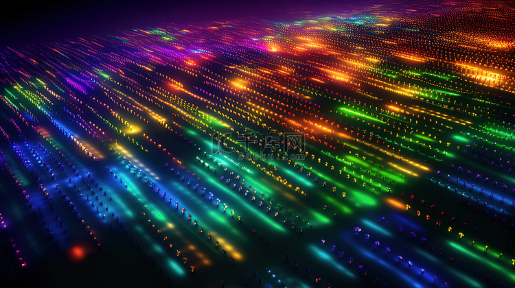 LED 灯光谱照明的田野鸟瞰图 3D 渲染背景图片免费下载_海报banner/高清大图_千库网(图片编号6904285)