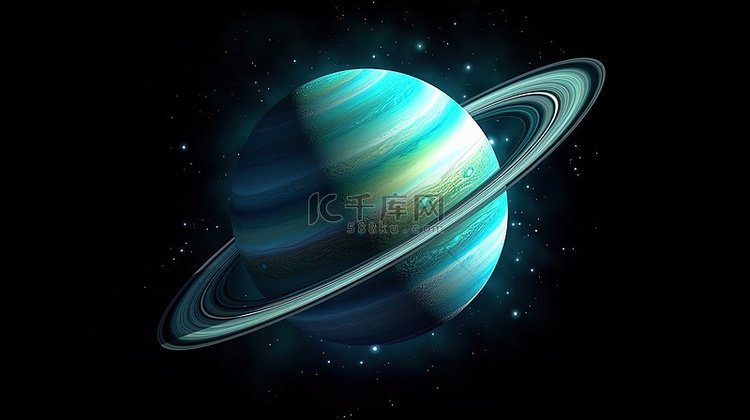 天王星漂浮在太空中的 3d 插图背景图片免费下载_海报banner/高清大图_千库网(图片编号6760412)