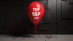 令人惊叹的销售日横幅 1111，红色和黑色气球围绕白皮书 3D 渲染插图飞行