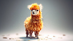 3D 插图中可爱的羊驼是一种迷人的动物