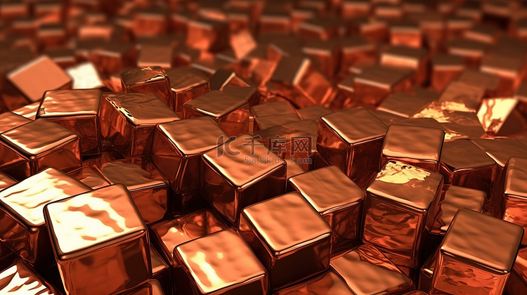 3D 渲染背景上闪闪发光的铜锭背景图片免费下载_海报banner/高清大图_千库网(图片编号6851186)