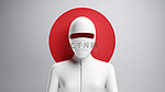 需要戴口罩的禁止进入政策标志的 3d 渲染