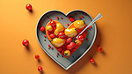 3d 渲染的爱和食物的概念