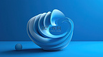 蓝色背景上的新 3D facebook 信使徽标应用程序增强社交媒体沟通