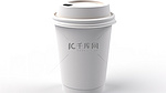 白色背景展示了 3d 渲染的空咖啡杯