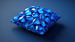 垫形切割蓝色蓝宝石的 3D 渲染